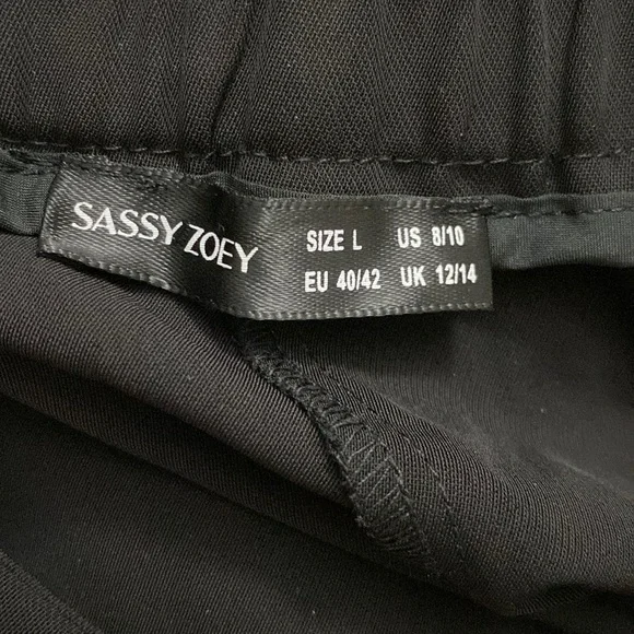 Sassy Zoey | Black Wide Leg Trouser Pants - Picture 5 of 10